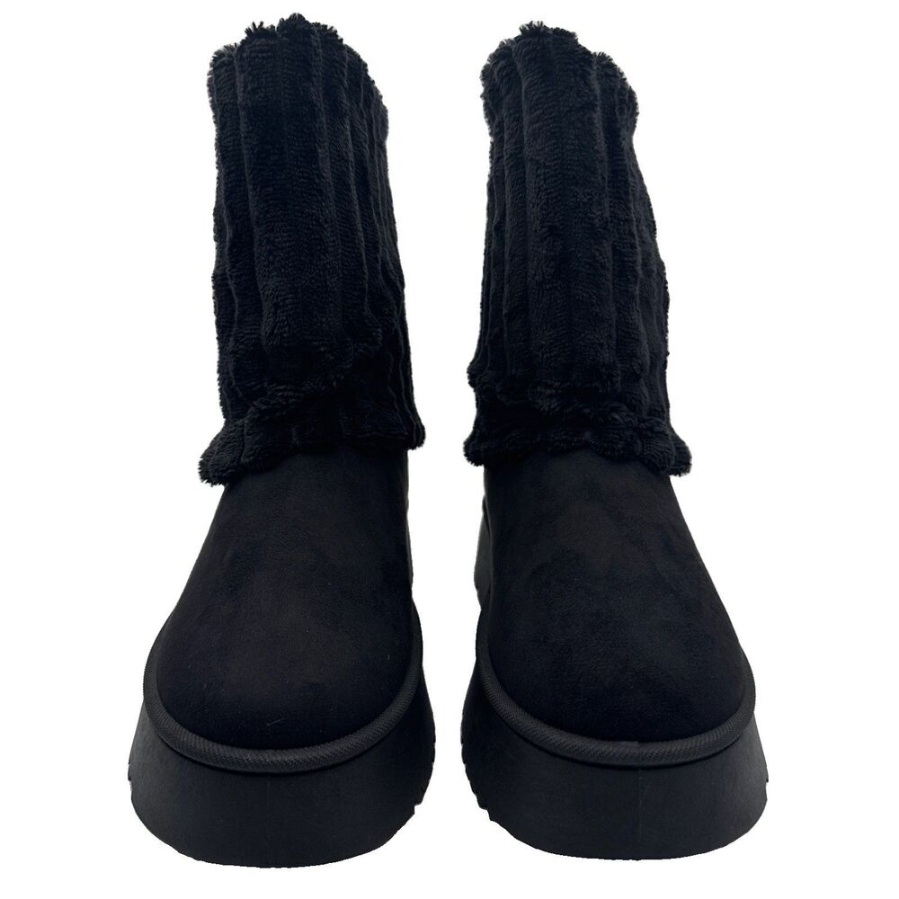 NEW Bamboo Women’s Size 9 Faux Suede Mid-Calf Platform Lined Boots